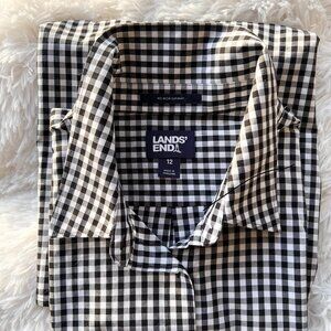 LANDS END NO IRON 3Q SLEEVE TOP-SHIRT wrinkle free